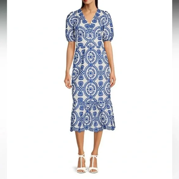 Adelyn Rae Luisa Embroidered Midi Dress blue - Picture 1 of 9
